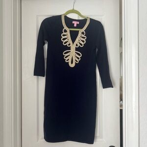Lilly Pulitzer Navy Blue Dress with Gold Accents